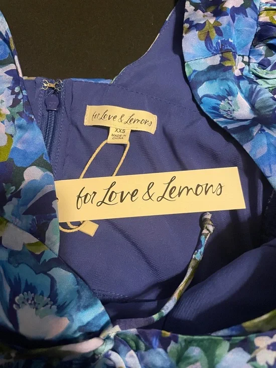 Blue floral mini dress - Picture 3 of 4